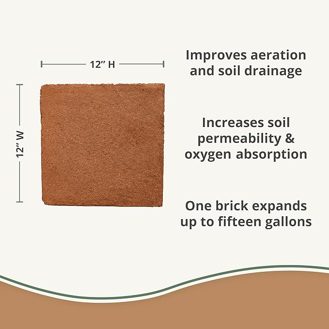 Buffered Coco Bliss (10lbs) - 100% Buffered Coco Coir - Organic Coco Coir for Plants, Garden Soil, & Potting Mixes - Coconut Fiber Substrate Mixes with Potting Soil for Indoor Plants & Outdoor Plants