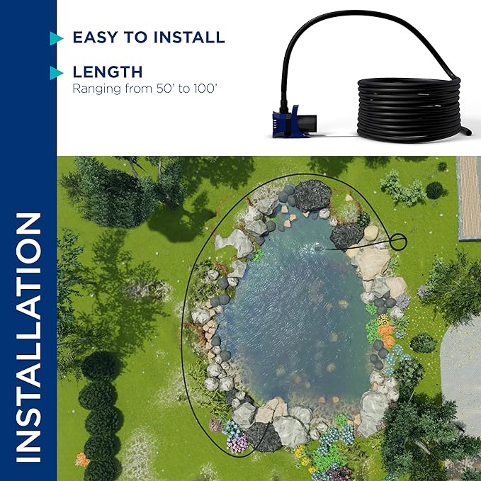 Alpine Corporation 100' PVC Tubing with 1/2" Inside Diameter for Ponds and Fountains, Black