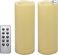 iZAN 2 PCS Outdoor Flameless LED Pillar Candle with Remote & Timer - Long Lasting Waterproof Flickering Battery Operated Electric Candle for Christmas Lantern Party Wedding Decoration 3"x8"