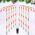 VCOKEN 30'' Christmas Candy Cane Lights Outdoor Pathway, Set of 10 Christmas Candy Cane Markers Decoration, Connectable & Light Up Xmas Holiday Party Yard Art Indoor Outdoor, Red&Green