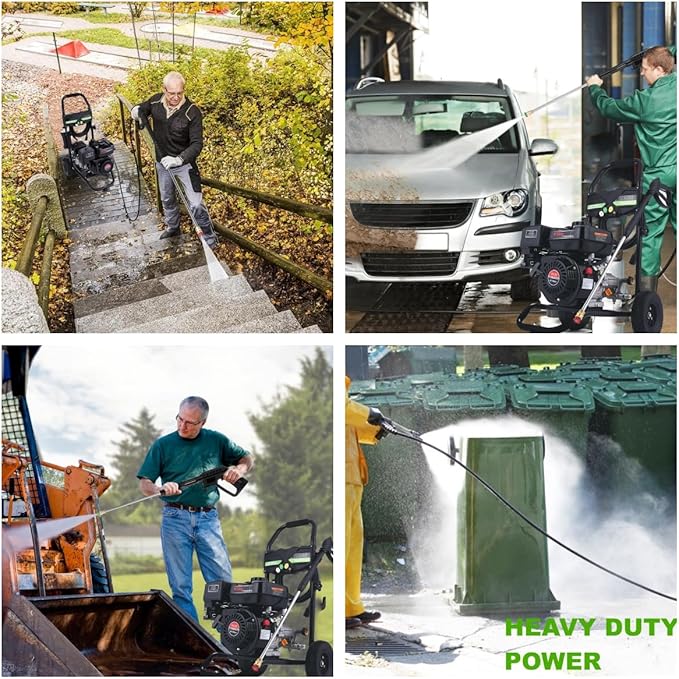 4200PSI Pressure Washer 4.0GPM Gas Power Washer 212CC Gas Powered Washing Machine Commercial High Pressure Washer with 25ft Hose&5 Nozzles for Patio Garden Yard Vehicle,EPA/CARB/ETL