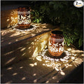 2 Pack Solar Butterfly Lanterns Outdoor Hanging Decor Lantern,Waterproof Hollow Out Retro Metal Decorative Garden Light,Graceful Decoration for Patio,Yard,Landscape,Festival