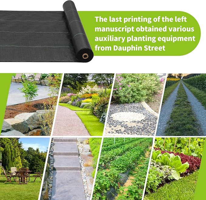 3x100ft 3.2OZ, Weed Barrier Landscape Fabric Heavy Duty, Woven Weed Control Fabric, High Permeability Good for Flower Bed, Geotextile Fabric Underlayment, Driveway (4ft*300ft)