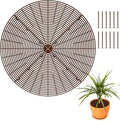 3 Pcs Plant Pot Grid Cover Protectors from Animals- Diameter 20.8" Cuttable Flower Pot Cover with 36 Stakes, Keep Cats Out of Potted Plants, Cat Digging Stopper Baby Safety Soil Cover for Indoor