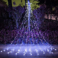 Christmas Decoration Lights, Outdoor Christmas String Lights 320 LED 11.5 Ft Waterfall Tree Lights with Big Star Topper 8 Light Modes for Christmas New Year Holiday Garden Yard Indoor Outdoor Decor