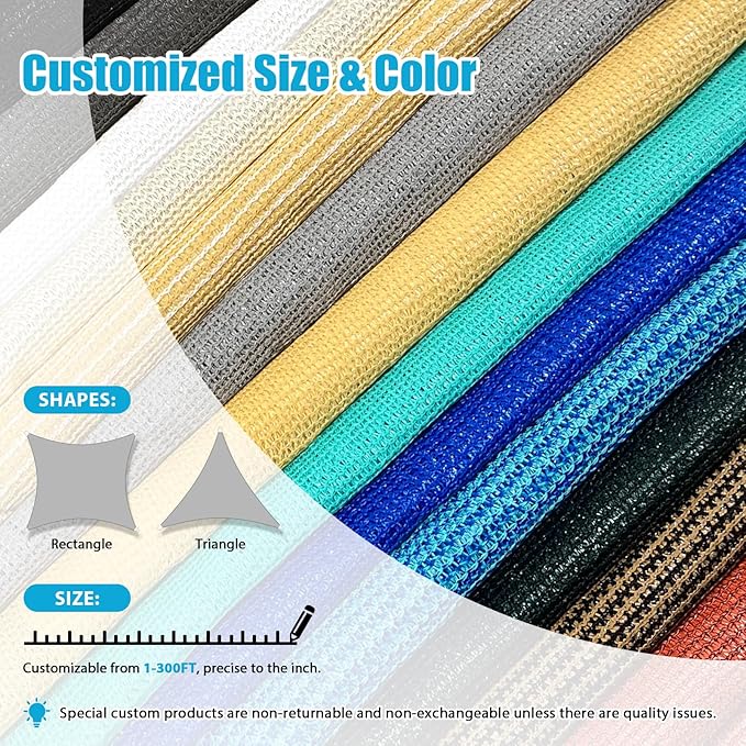 Amagenix Sun Shade Sail 18'X18'X18' Curved Edge Outdoor Shade Canopy Black Breathable 95% UV Block Shade Cloth for Patio Garden Backyard (We Make Custom Size)