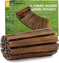 RELIANCER 6' Wooden Garden Pathway,Outdoor Roll Out Cedar Curved Walkway,Patio Path Decorative Garden Boardwalk Walkways,Weather-Resistant Roll Up Beach Wood Road Floor,Wedding Party Pathways