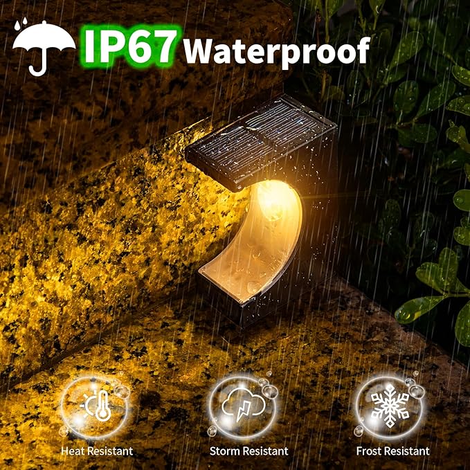 JSOT Step Lights - 8 Pack Solar Deck Lights Solar Step Light for Outside Decor Light for Outdoor Yard Patio Pathway