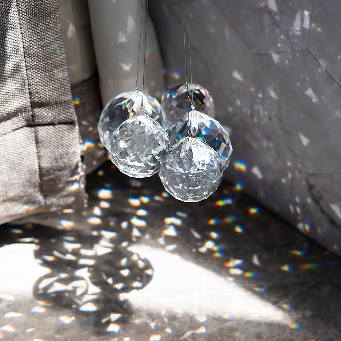 Crystalsuncatcher Suncatchers Clear Glass Crystal Ball Prism Feng Shui Lamp Hanging Drop Chandelier Part (50mm)