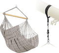 LA SIESTA® - Large Comfort Domingo Hammock Chair & TreeMount - Weather & Tear Resistant Hanging Chair w/Suspension Kit for Trees Beams & Posts - Bedroom Patio Outdoor Indoor Hammock Chair - Almond