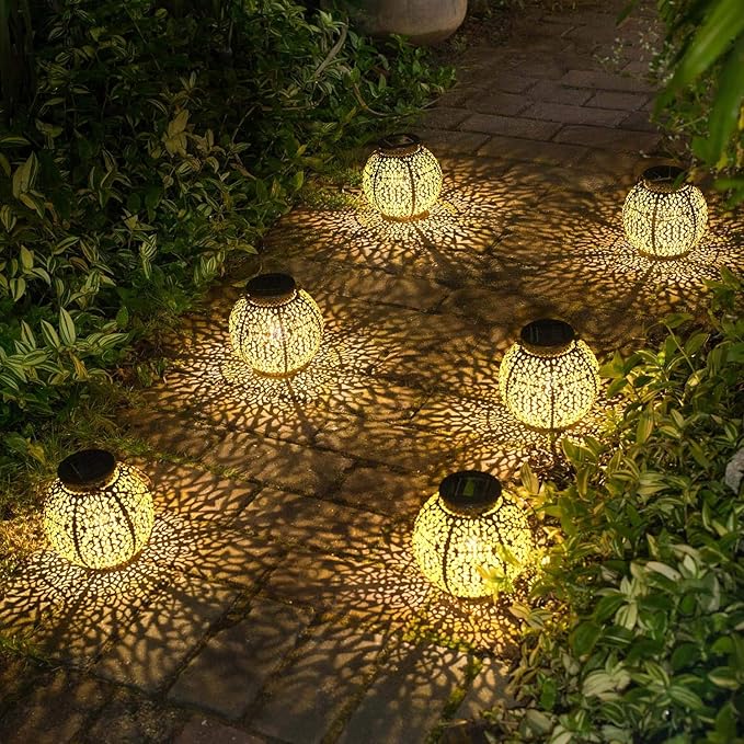 2Pack Outdoor Solar Lanterns Waterproof, Garden Gifts for Women, Rose Patio Garden Decor Lights , Warm White LED Table Lamp for Yard Art, Porch, Mothers Day Mom Grandma (Antique Bronze )