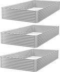 3 Pack 6x3FT Galvanized Raised Garden Bed Outdoor,Metal Garden Bed for Vegetables,Steel Raised Beds for Gardening,Above Ground Garden Box for Flower