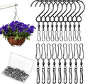 Jetec Wind Spinner Swivel Hooks 360 Degree Dual Spinning Windsock Chime Supplies Hanger Swivels Clip Hanging Hooks with Storage Box for Wind Spinners Supply, 2 Styles (Black,20 Pieces)