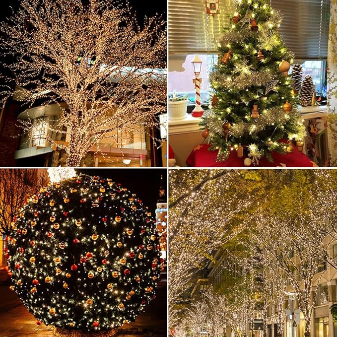 Solar String Lights Outdoor,200FT 600 LEDs Solar Fairy Lights,Waterproof Solar Light for Outside 8 Modes Button Controlled for Patio Gardens Backyard Tree Wedding Christmas,Warm White