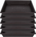 Square Plant Saucer 6 Inch 5 Pack6 8 12 14 16 18 20 Plant Trays for Pots Heavy Duty Plastic Plant Saucers for Indoors Outdoors, Flower Pot No Holes Plant Drip Trays
