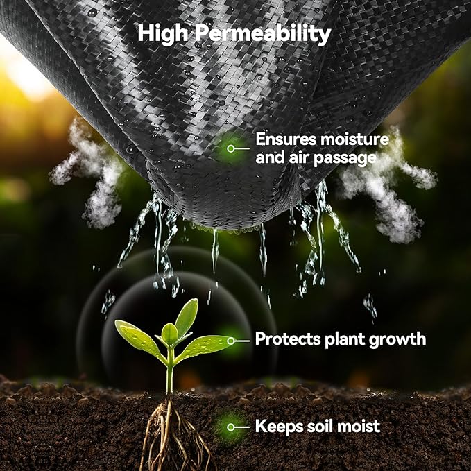 3ftx300ft Weed Barrier Landscape 3.2oz Fabric Heavy Duty, Woven Weed Control Cloth, Woven Geotextile Fabric for Underlayment, Gardening Ground, Commercial Driveway Weed Block Cover Mat