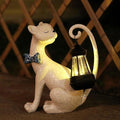 Solar Outdoor Garden Statues Light Clearance,Cute White Cat Figurines Garden Sculpture Decor, Unique for Women, Men or Daughter, Housewarming Gifts and Yard Decoration