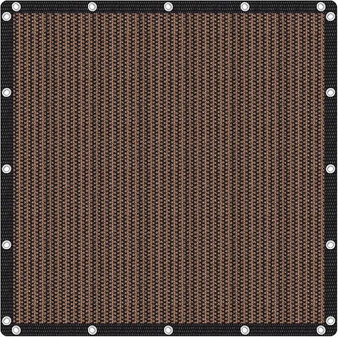 VICLLAX Shade Fabric Sun Shade Cloth with Every 2 FT Grommets for Patio Garden Pergola Cover Canopy 6x18 FT, Mocha