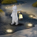 Solar Powered Garden Resin Statue Lights, 10 Inch Waterproof Outdoor Animal Cute Cat Figurine Lights, Suitable for Patios, Balconies, Lawns, Courtyards, Etc (Walking)