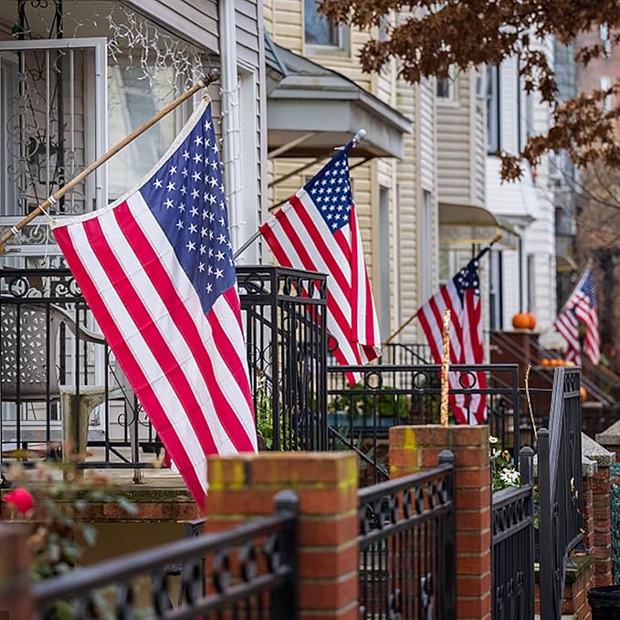 American Flag 5x8 Ft, Outdoor Premium US Flags, Heavy Duty Durable, 420D Oxford Nylon, Embroidered Stars, Brass Grommets