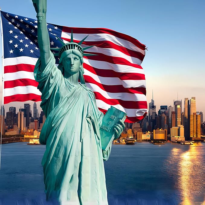 AZCOVER American Flag 10x15 FT Us Flag for Outside 100% in USA Heavy Duty Nylon American Flags for Outdoor with Embroidered Stars Sewn Stipes and Brass Grommets All Weather Lasting United States Flag