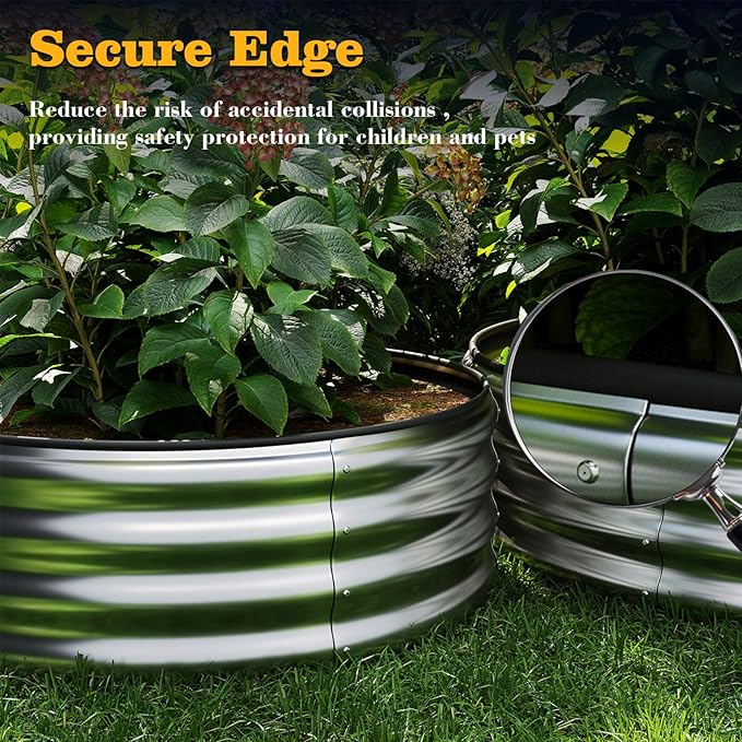 Galvanized Metal Planter Raised Garden Bed Kit for Gardening Outdoor，4x2x1ft 2 Planter Grow Garden Box Raised Flower Bed，Long Vegetable Clearance Herb Raised Garden Beds for Gardening Metal