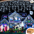 Hezbjiti 2Pack Total 800LED Icicle Lights 32.8FT Christmas Lights String Lights Outdoor Decoration 8 Modes 75 Drops Fairy Lights for Eaves Party Yard Garden Xmas Decor