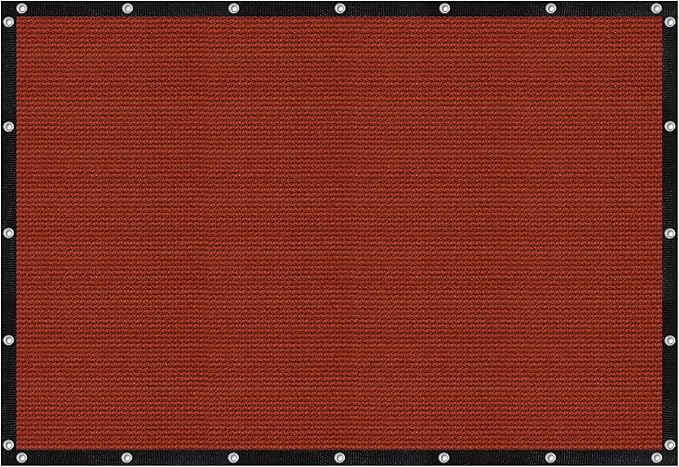VICLLAX Shade Fabric Sun Shade Cloth with Every 2 FT Grommets for Patio Garden Pergola Cover Canopy 21x22 FT, Rust Red