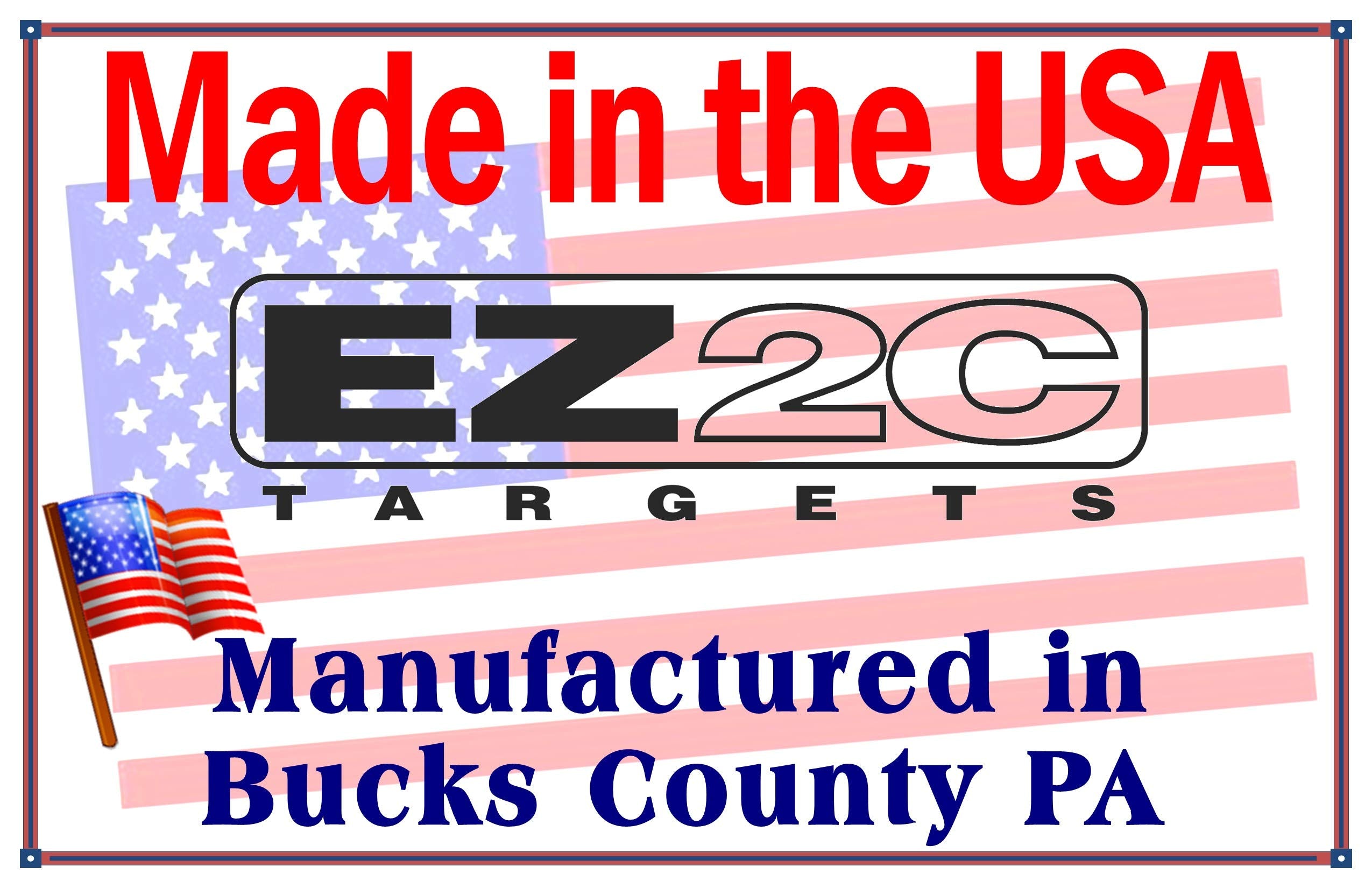 EZ2C Targets Style RD3: Two 6" Bullseyes Paper Targets 11"x17" USA Made