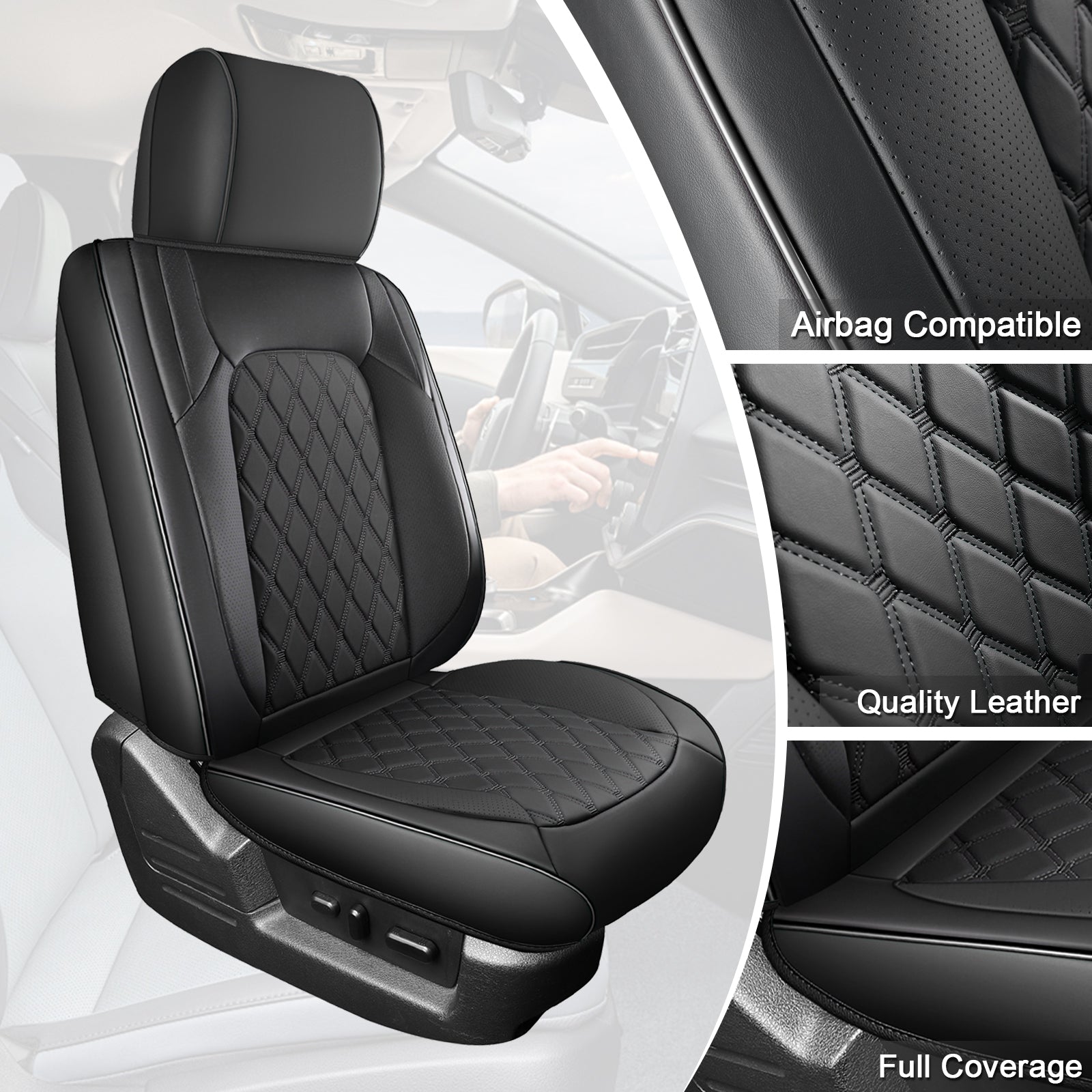 Umbrauto Truck Seat Covers for Silverado/Sierra,Black