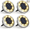 SOLPEX 4 Pack Solar Ground Lights Outdoor Waterproof, Solar Powered Pathway Lights, Landscape Lighting for Garden Walkway Driveway Backyard Decor (Warm White)