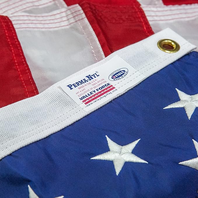 Valley Forge American Flag - 100% Made in The USA - 5' x 8' ft - Koralex II 2-Ply Polyester - Sturdy, Durable and Patriotic - Great for Gardens, Homes, Patios and Cars Flag