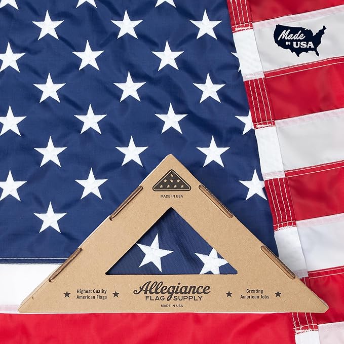 American Flag | American-Sourced Nylon Fabric, Embroidered Stars, Hand-Stitched | Proudly Made in USA (3' x 5')