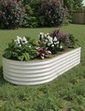 8x4x1.5 ft Raised Garden Bed,Galvanized Raised Planter Boxes Outdoor with Easy Assembly, Large Garden Bed for Vegetables, Fruits, Flower,Raised Garden Bed,Beige
