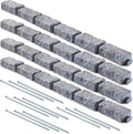 Beuta Landscape Edging | Garden Edging Border | Faux Stone Bricks for Lawn edging, Flower beds, Pathways & Yard Edging– 4 Packs | Each Section Has 6 Bricks 48"L x 4"W x 2.25"H | 12 Spikes |Greystone