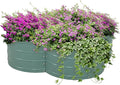 Sunnydaze Galvanized Raised Garden Bed - Metal Raised Bed for Gardening - Outdoor Planter Box for Flowers, Plants, and Vegetables - Green - 12” H Clover