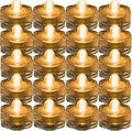 Bright LED Floral Tea Light Submersible Lights for Party Wedding (Amber, 30 Pack)
