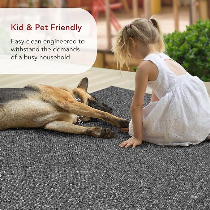 nuLOOM 2' x 16' Solid Hand Braided Indoor/Outdoor Area Rug, Pet-Friendly, High Traffic, Weather Resistant, for Patio, Balcony, Bedroom, Living, Dining Room, Wynn Charcoal
