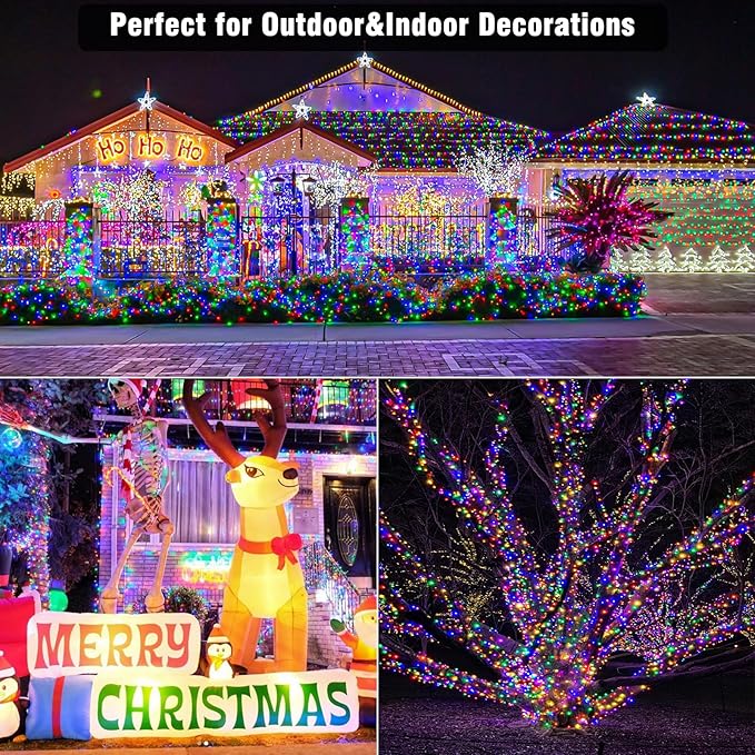 Vivideal 165ft Easter Lights Outdoor Waterproof, 500 LED Pastel Lights for Easter Clear Wire with 8 Modes, Plug in Pastel Fairy String Light for Bedroom Tree Home Party Garden Decorations
