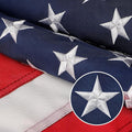 American Flag 10x15 FT, US Flags with Embroidered Stars Sewn Stripes Brass Grommets, Vivid Color, All Weather United States Flag, Polyester USA Flag for Outdoors Indoors (10x15 Foot)