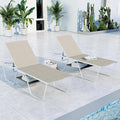 MFSTUDIO Outdoor Chaise Lounge Chairs of 2, Patio Recliner Lounge Chairs with 5 Adjustable Positions, Patio Pool Tanning Lounger Chairs, Textilene, All Weather Use