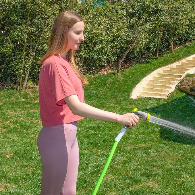 Fevone Garden Hose 50 ft, Heavy Duty Water Hose, Hybrid Polymer, Kink Resistance, Lightweight, Flexibility, Durability, Leak Free, Aluminum Fittings, 3/4" GHT, 5/8" ID, 600 Psi, Drinking Water Safe