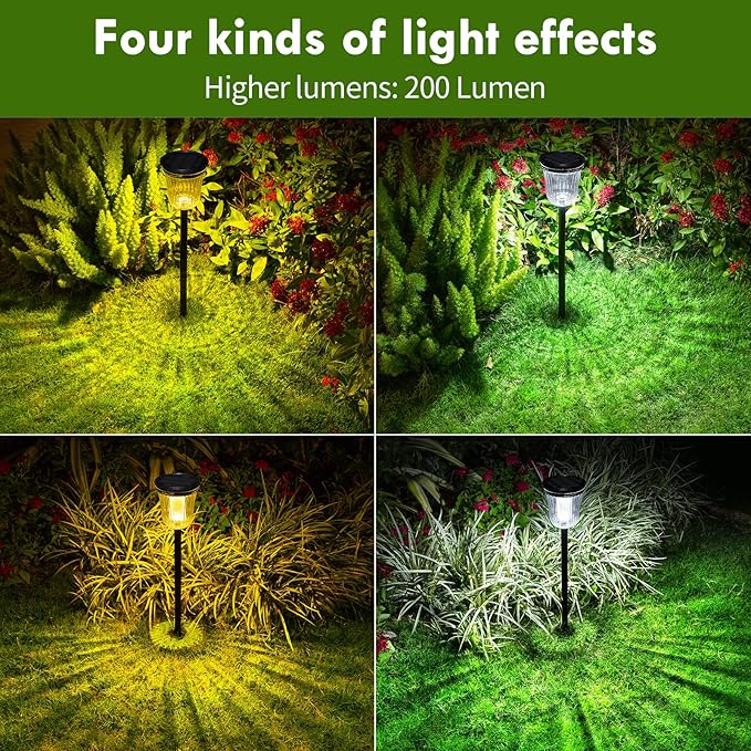 Outside Lights for Yard 6 Pack, Super Bright Solar Pathway Lights Outdoor Waterproof,Up to 14 Hrs Auto On/Off Solar Garden Lights, Solar Powered Landscape Lighting for Path Yard Garden Walkway