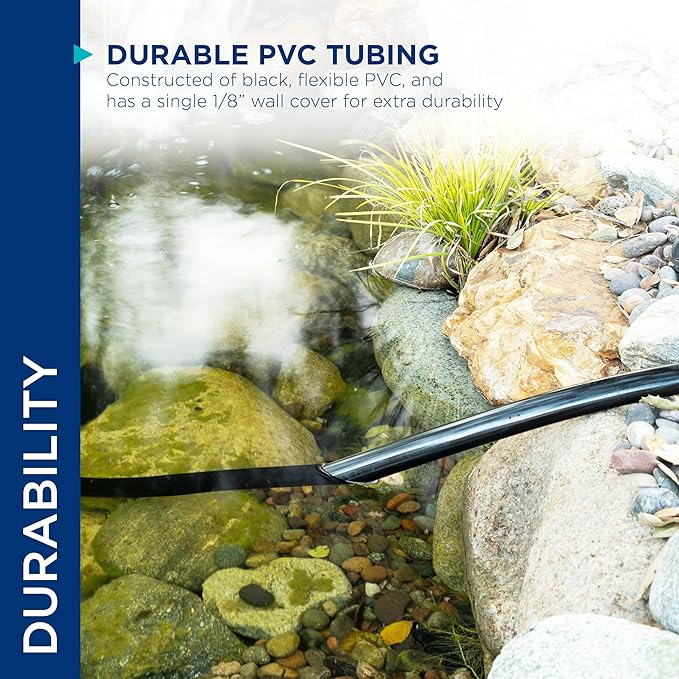 Alpine Corporation 100 Ft. PVC Tubing with 3/4" Inside Diameter for Ponds and Fountains, Black