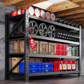 71” W Storage Shelves Heavy Duty, 5000LBS Metal Garage Shelving Units, 4 Tier Storage rack shelf, Steel Industrial Shelving , Adjustable Standing Shelf for Basement/Warehouse 71"W x 24"D x 70"H, Black