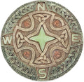 Bits and Pieces - 10” (25.5 cm) Glow-in-The-Dark Celtic Compass Decorative Stone - Yard Decoration – Beautiful Lawn/Garden Stone