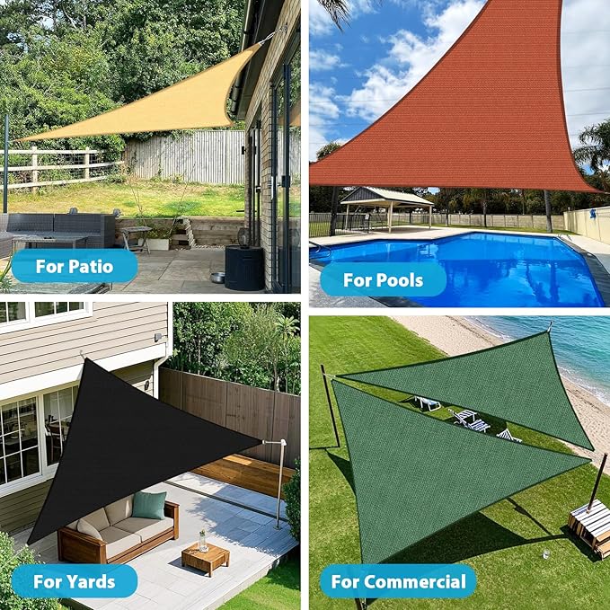 Amagenix Sun Shade Sail 14'X14'X19.8' Curved Edge Outdoor Shade Canopy Cream Breathable 95% UV Block Shade Cloth for Patio Garden Backyard (We Make Custom Size)