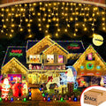 Hezbjiti 2Pack Total 800LED Ice Lights 32.8FT Christmas Lights String Lights Outdoor Decoration 8 Modes 75 Drops Fairy Lights for Eaves Party Yard Garden Xmas Decor