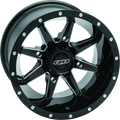 QuadBoss, QuadBoss Slicer 14x10 PowerSports Wheel - 4/137 Bolt Pattern with Black Center Caps