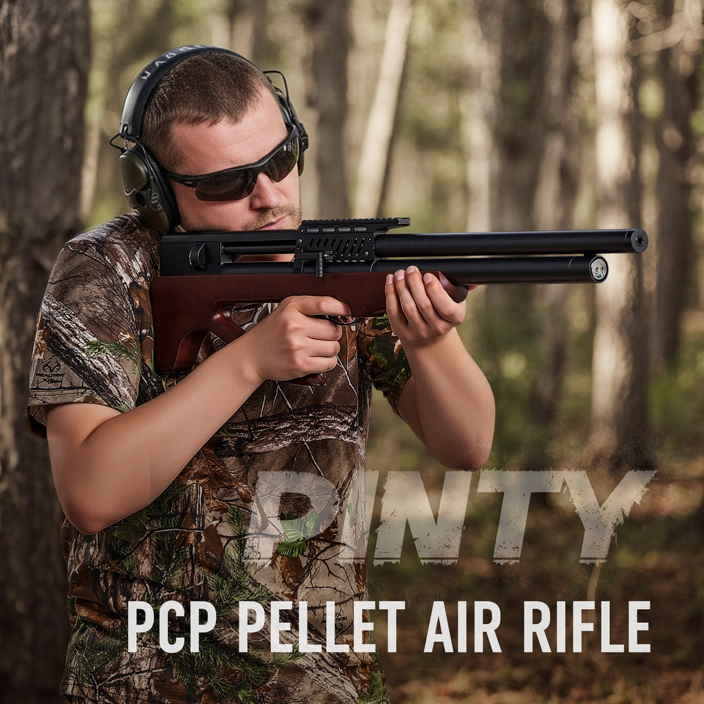 Pinty Striker - 9 Pellet .22/.25 Cal PCP Air Gun, 5.5/6.4 mm High Power Air Gun Rifle for Picatinny Rail